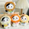 Cute Cat Plush Keychain With Short Pile Fabric For Backpack Decoration