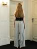 Muse By Rose Rienda Striped Wide Track Pants (Melange Grey)