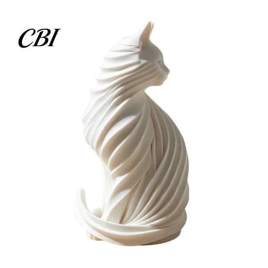 Black And White Art Decor for Table 3D Printed Cat Sculpture, Modern Style Matte Statue, Versatile Decoration Home Office PLA Ornament Aesthetic