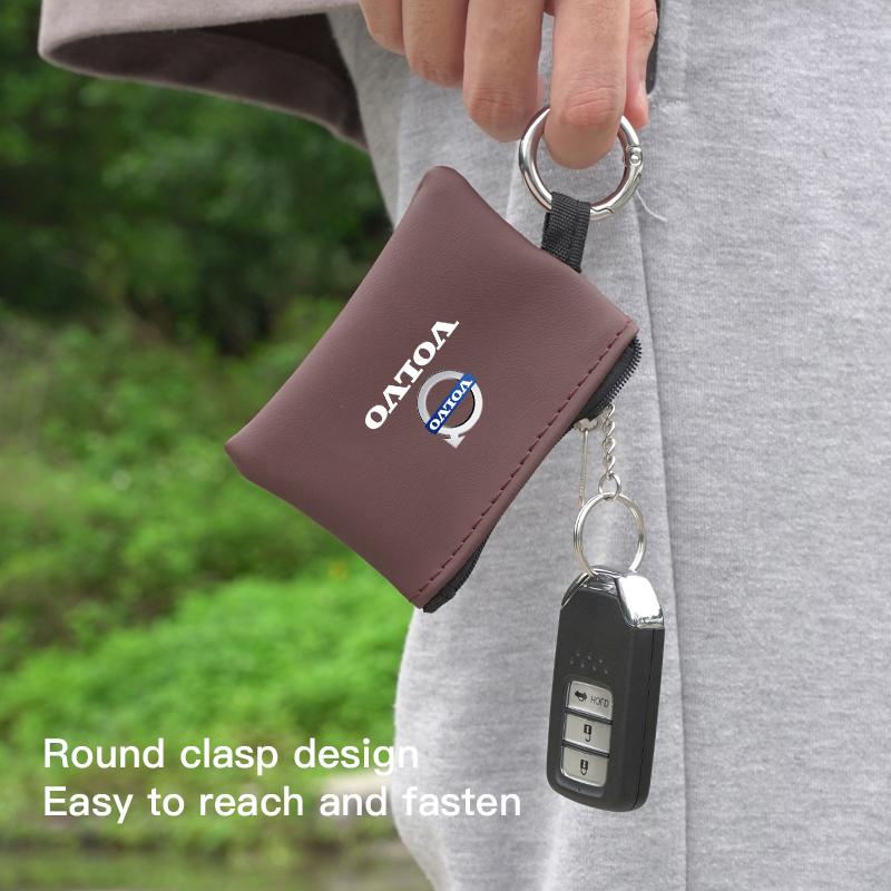 Car Keychain Key Storage Bag Anti-Lost Loop Sticker For Volvo ES90 EC40 EX40 EM90 XC90 V90 V60 XC60 V40 S80 S60 S90 C40 XC40 V70