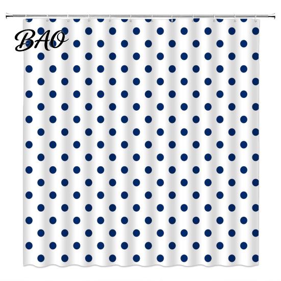 Stylish Retro Bathroom Decor Polka Dot Shower Curtain with Hooks, Waterproof Fabric Curtain, Bath Decorative Curtains for Tub Bathtub Decor, Washable,