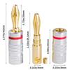 Cleqee 24K Gold Plated Banana Speaker Cable Audio Jack for Speaker Wire Plugs, 8-Pack, Connectors, Connectors,