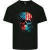 American Flag Skull USA Biker Motorcycle Veteran Unisexs Light Cotton TShirt