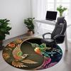 1pc Hummingbird Artwork Chair Carpet for Office, Round Non Slip Durable Large Size Office Carpet, Suitable for Office