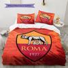 Fotbalový klub AS Řím Vzorované povlečení Sada prošívaných přikrývek Domácí dekorace Dárek (1 * povlak na přikrývku + 2 * povlak na polštář bez výplně)