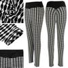 Yoga Pants Butt Lifting Elastic High Waisted Women Leggings Black and White for WorkoutXL