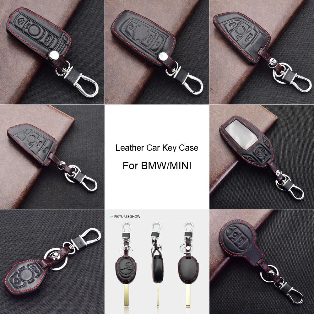 Leder Autoschlüssel Hüllen Fernbedienung Schutzhülle Tasche Für BMW 1 3 5 7 Serie X3 X4 X5 X6 X7 Z4 Mini Cooper S R50 R53 Countryman Clubman F55 F56 F57