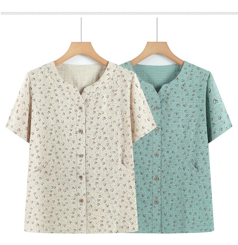 Cardigan de Algodón Puro de Manga Corta Estilo Nuevo 2026 para Mujeres de Mediana Edad y Mayores