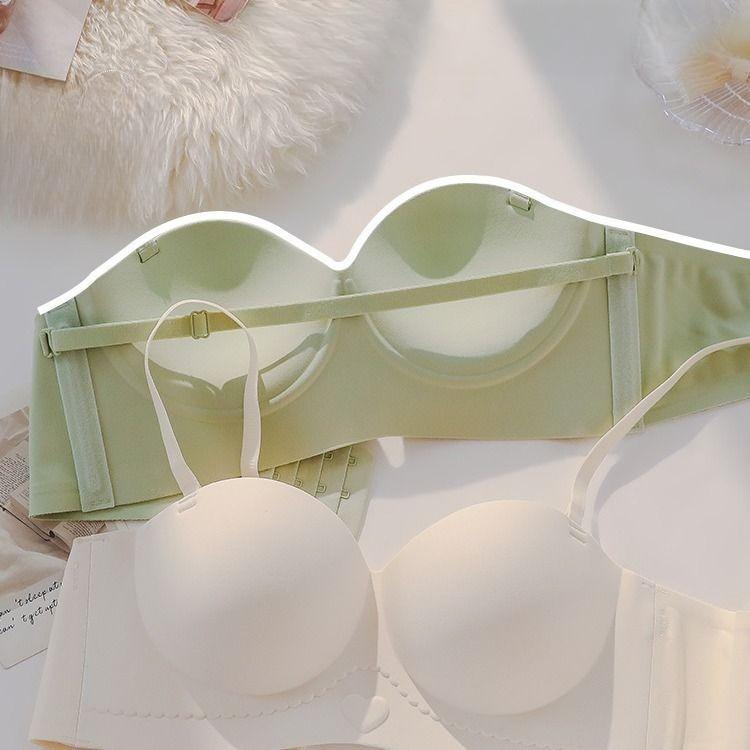 Seamless Lingerie Women's Gathering Top Support No Steel Coil Bra Breast Retraction Anti-sagging Half-cup Bra