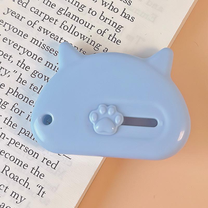 1 Piece Mini Cartoon Utility Knife Beige Coffee Color Bear Cat Paw Rabbit Box Cutter for Student Potable Scrapbook Paper Cutter