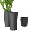 Set of 2 Flower Pots Stackable Planters with Holes 35x35 Cm Round Plant Pots Dark Grey