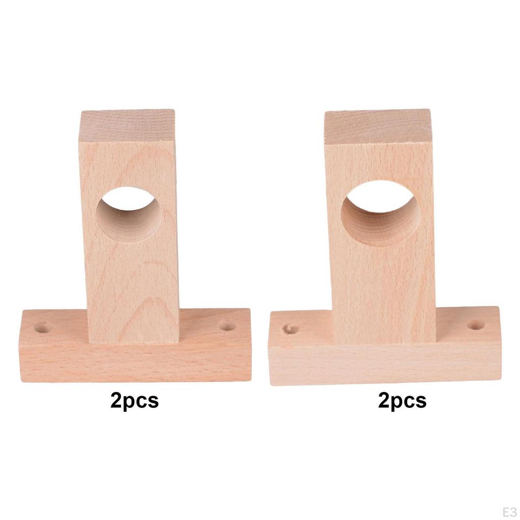 2 Pieces Curtain Rod Brackets Roman Pole Bracket Ceiling Hanging Hook Multipurpose Wooden Holder