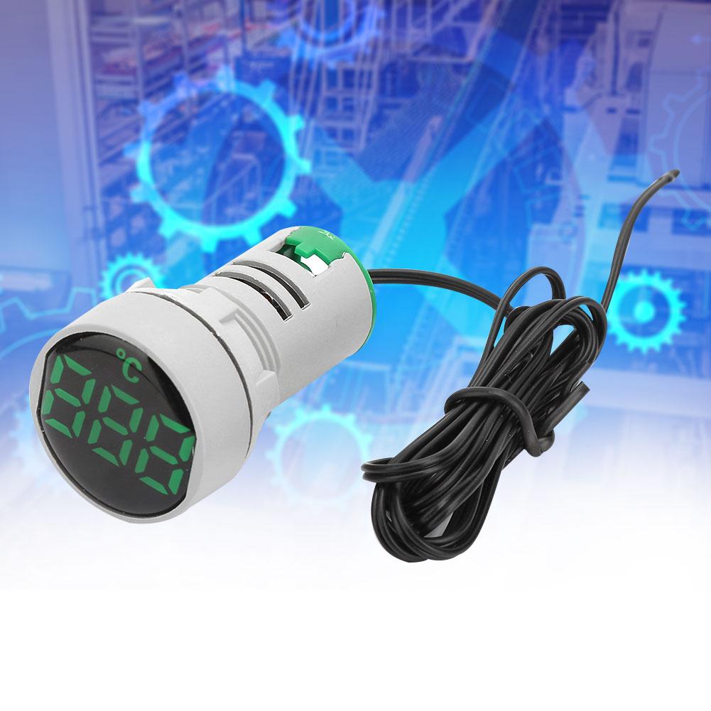 AC 50 380V Temperature Indicator Light LED Digital Displayed Thermometer 20 199 Celsius (Green)