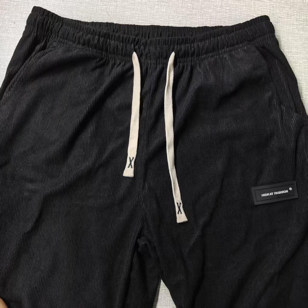 Men's Chenille Corduroy Loose Straight-Leg Pants - Comfortable, Versatile Sweatpants for College Students.