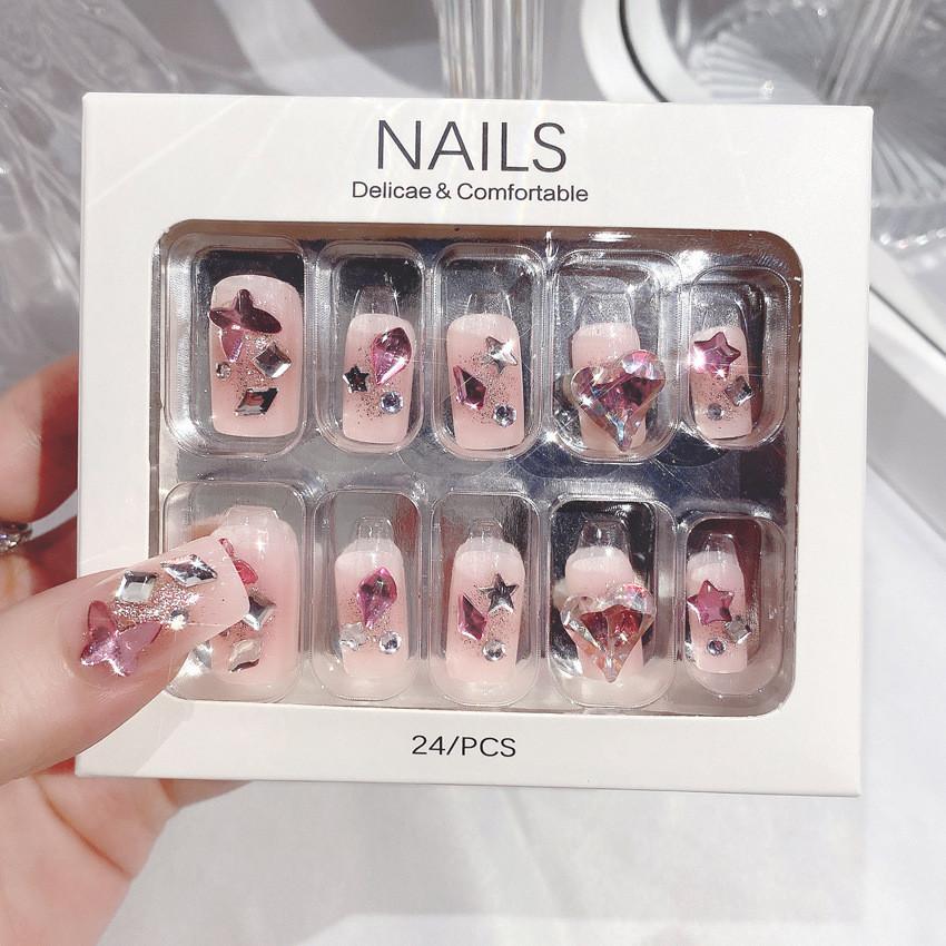 Fashion Nail Handworn Delicate Rhinestones Classic Detachable Nail Patch Style