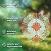10 Zoll Hängendes Windspiel Böhmischer Stil Blumenmuster Retro-Design 360 Drehbarer Haken für Balkon Hof Frühling Sommer Herbst Dekoration