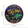 1PC 8x8 Inch Round Retro Metal Sign Welcome To Our Tiki Bar Wall Decor For Bar Home