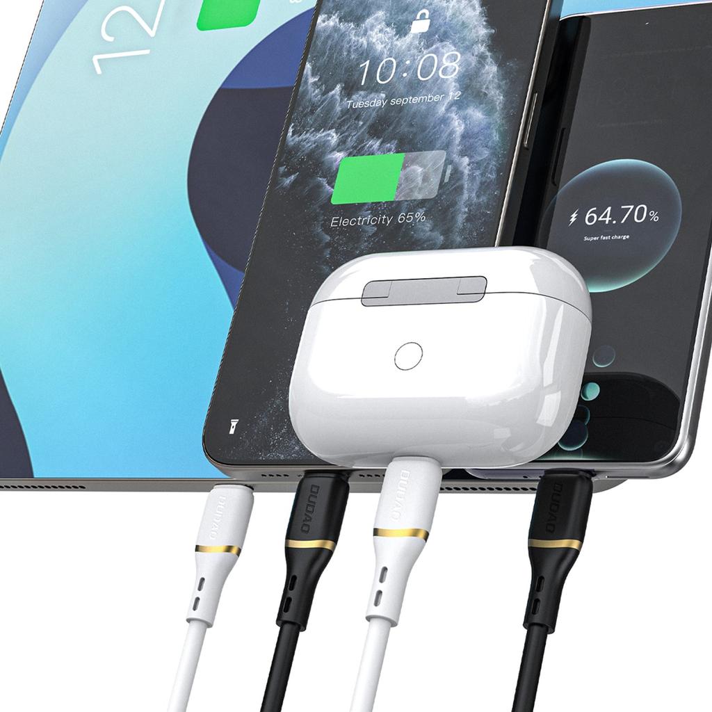 Kabel Przewód Usb-C - Iphone Lightning W Silikonowym Oplocie 30W 1M - Czarny