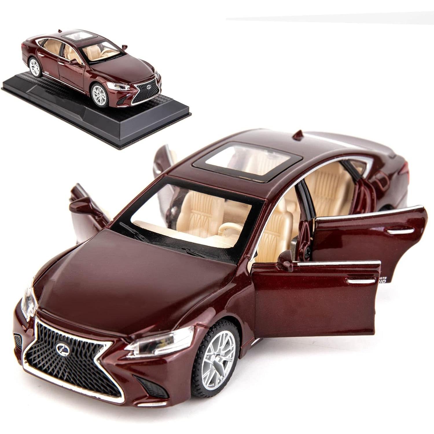 

Модель автомобиля Lexus LS500h в масштабе 1/32, игрушечный автомобиль из цинкового сплава со звуком и светом для детей, подарок для мальчиков и девочек 1/32-Size:16.2*5.8*4cm коричневый