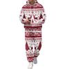 Men's Casual Sweatshirt Set for Fall Winter with Patterned Design, Comfortable Everyday Wear