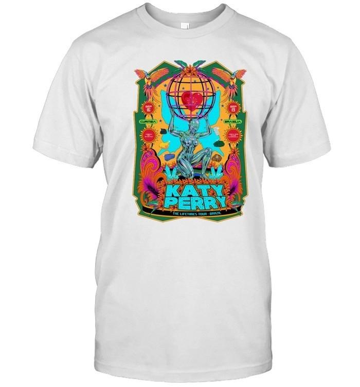 Katy Perry T-Shirt The Lifetimes Tour Brazil 2023 Colorful Concert Tee