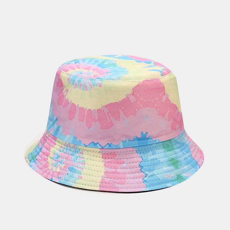 3D Printed Pattern Fisherman Hat Tie Dye Double-sided Basin Hat for Men Women Summer Outdoor Sun Protection Sunshade Hat