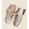 Spot - Baotou Half Slippers Women's Summer Outer Wear Inner Height Increase Hole Fishing Net Shoes One Pedal Sandals Breathable Cool Single Shoes