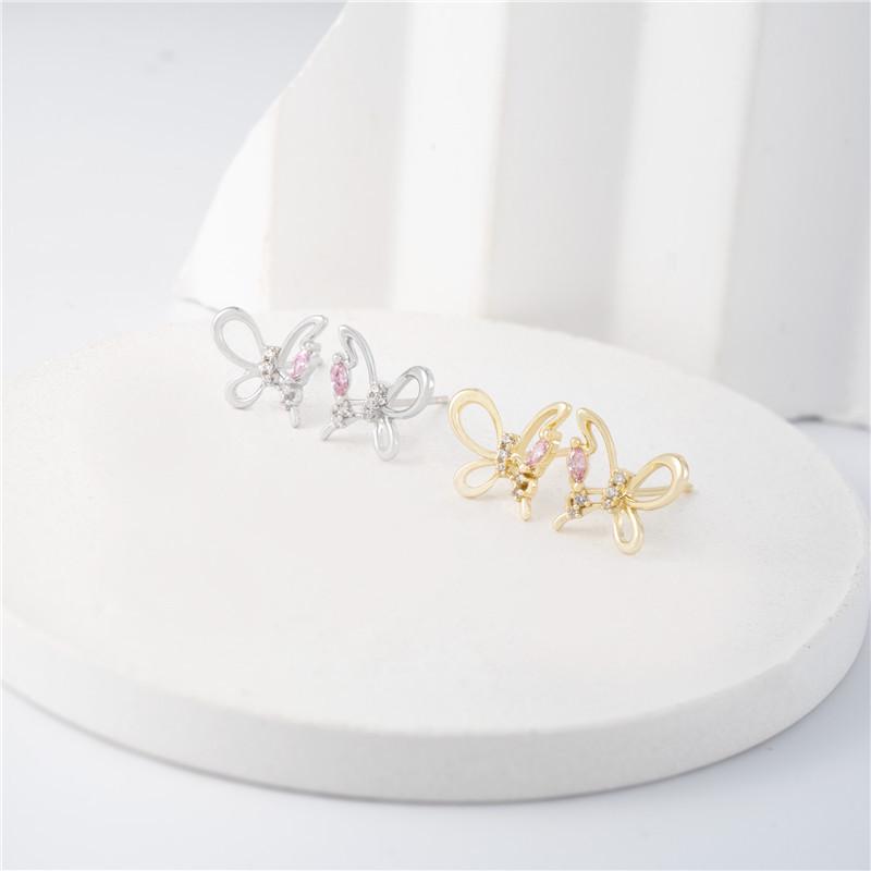 Arvaleff 925 Sterling Silver Butterfly Stud Earrings, Classic 14k Electroplated Design, Unique and Stylish Jewelry.