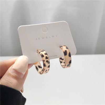 Pendientes acrílicos vintage de leopardo de moda para mujer