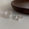 Bague Ouverte Ajustable Style Coréen avec Design Géométrique Tressé pour Femmes