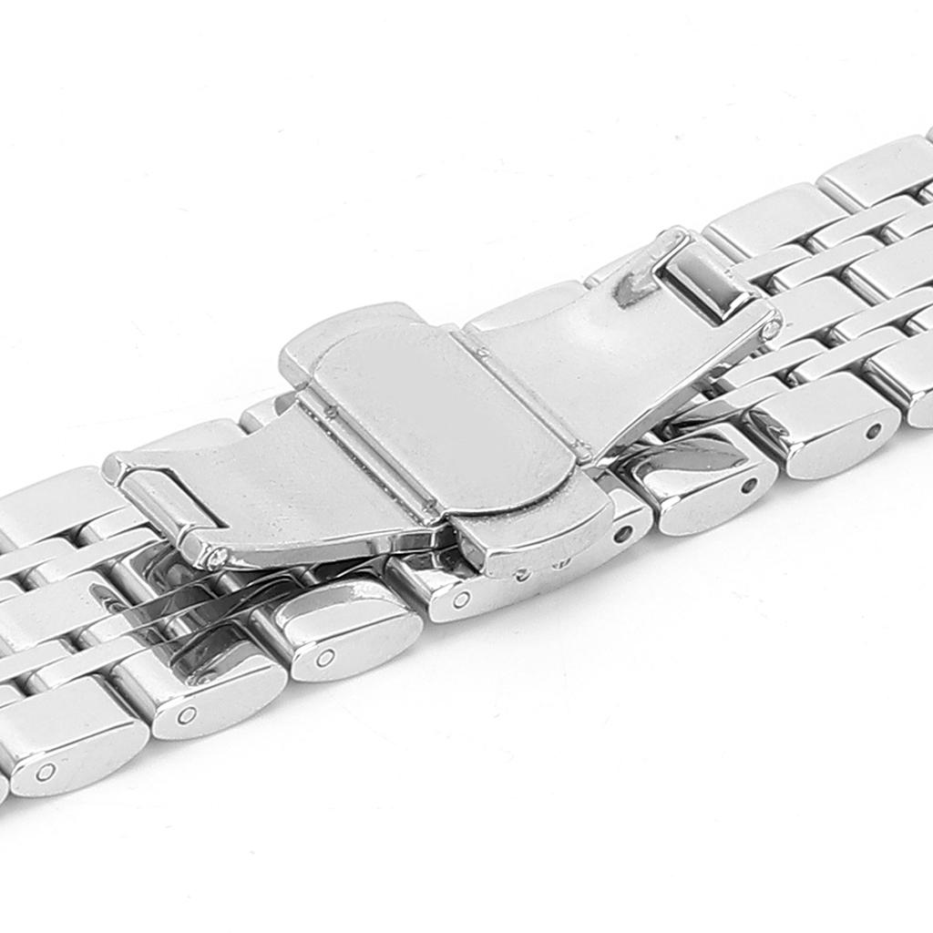 Stainless Steel Watch Band Silver       Clasp Replacement Watchband