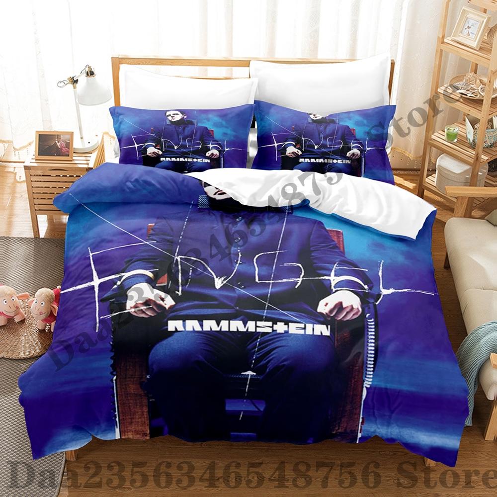 Rammstein Bettwäsche Set Einzelbett Twin Full Queen King Size Bettwäsche Set Erwachsener Kind Schlafzimmer Bettbezug Sets 3D Anime Bettlaken Set