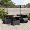 VidaXL Garden Lounge Set with Cushions 6 Pcs, Patio Sofas, Patio Furniture Set, Outdoor Furniture, Black 3272182