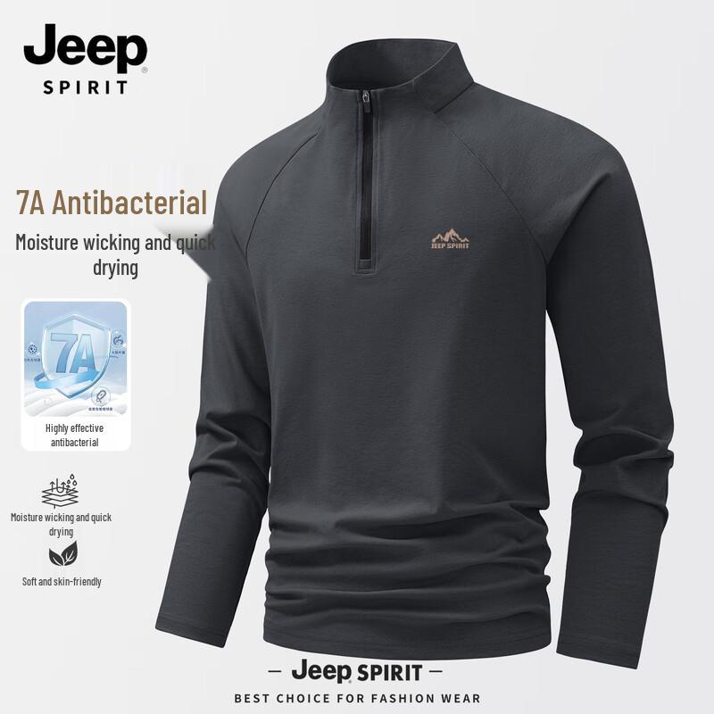 JEEP SPIRIT Men s Quick-Dry Anti-Bacterial Long-Sleeve Polo L