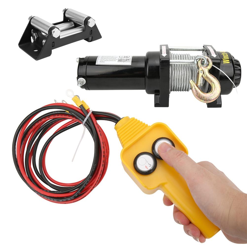 Electric Winch Mechanical Accessory 12V 4500lb Industrial Vehicle Dual Use for Off Road