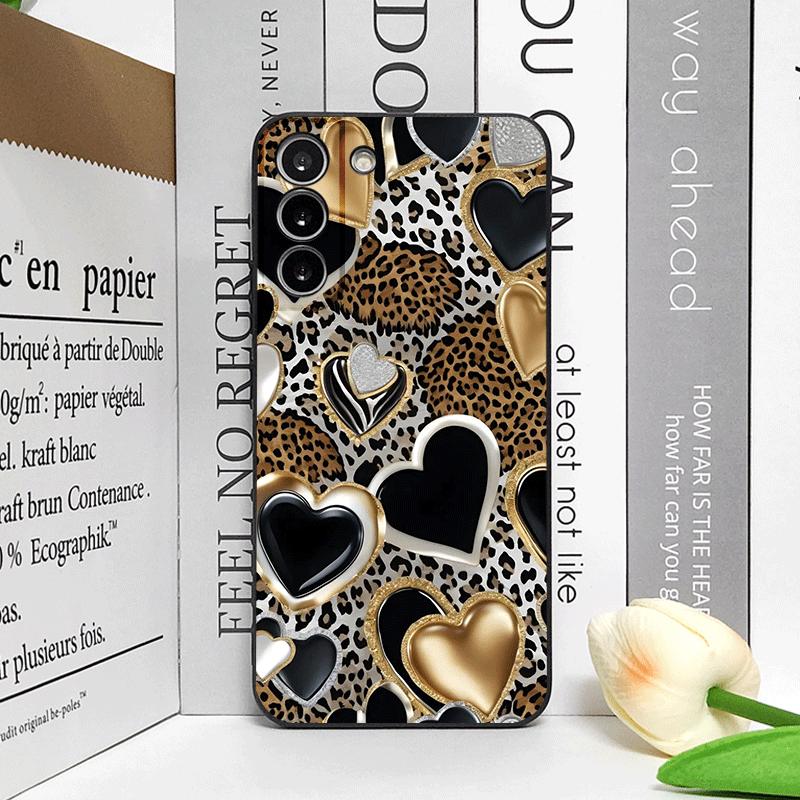 

Чехол для телефона с принтом леопарда в форме сердца, узор Любящая пара , для Samsung Galaxy A56 A14 A55 A16 A54 A36 A53 A52 A51 A50, мягкая крышка Galaxy A14 4G