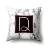 Polyester Pillowcase 26 English Letters Rose Gold Home Marble Decorative Printed Pillowcase