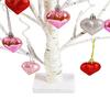 Valentine's Day Birch Tree Lighted Decor 24 LED Lamp Light Tree With 18 Heart Ornaments Romantic Branch Tree 18 Heart Ornaments