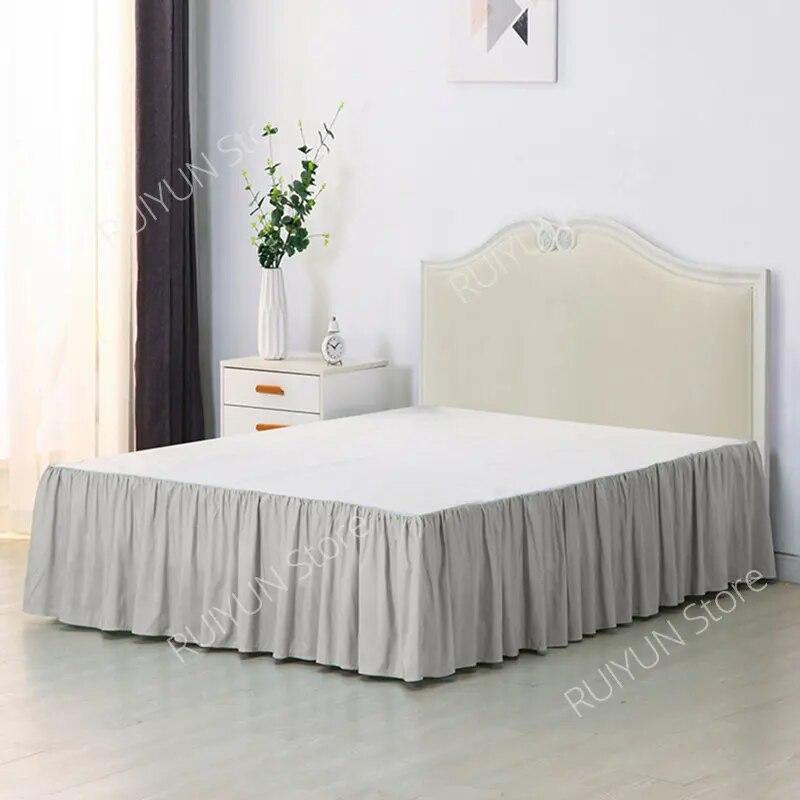 

Сплошная цветная юбка-кровать с поверхностной простыней, юбка для домашней кровати в отеле, чехол для кровати, защита для постельных принадлежностей, размер Twin/Full/Queen/King Size Twin100x190x35cm