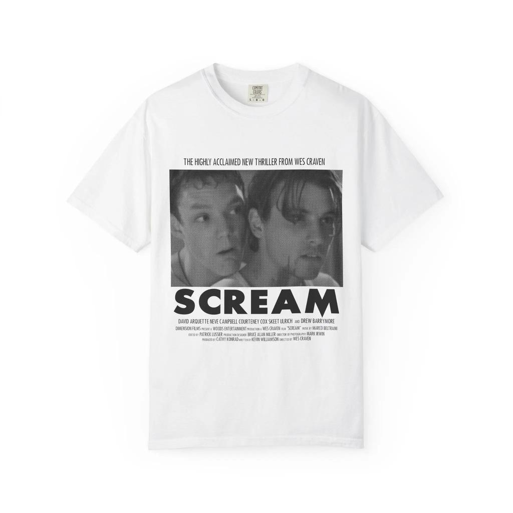 2026 Scream Horror Movie Print Retro T-shirt for Men and Women Summer Pure Cotton Clothing Fashion Gothic Short Sleeved T-shirt