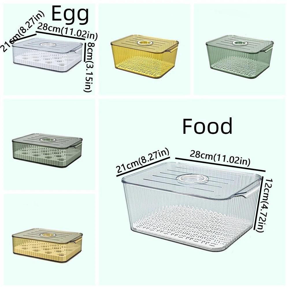 Food-Grade Refrigerator Storage Box Stackable Kitchen Organizer Fridge Egg Holder  Picnic