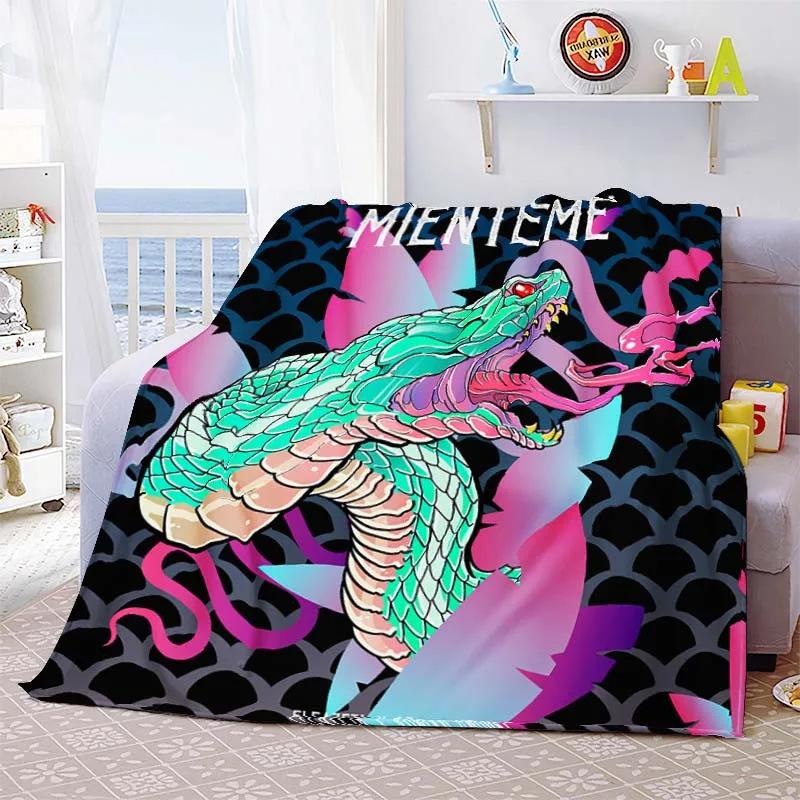 Cobra Theme Blanket Animal Print Flannel Blanket Soft Comfort Blanket Bedroom Living Room Decorative Blanket