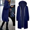 Women's Fashionable Solid Color Long Sleeved Pocket Long Hoodies Zipper Casual Coat Fall Jackets Sweatshirts Clothes