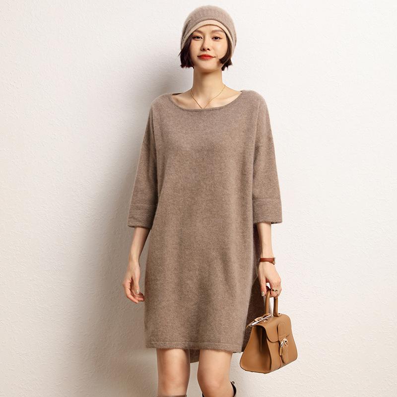2023 Cashmere Women's Loose Knit Midi Dress - Autumn/Winter Collection