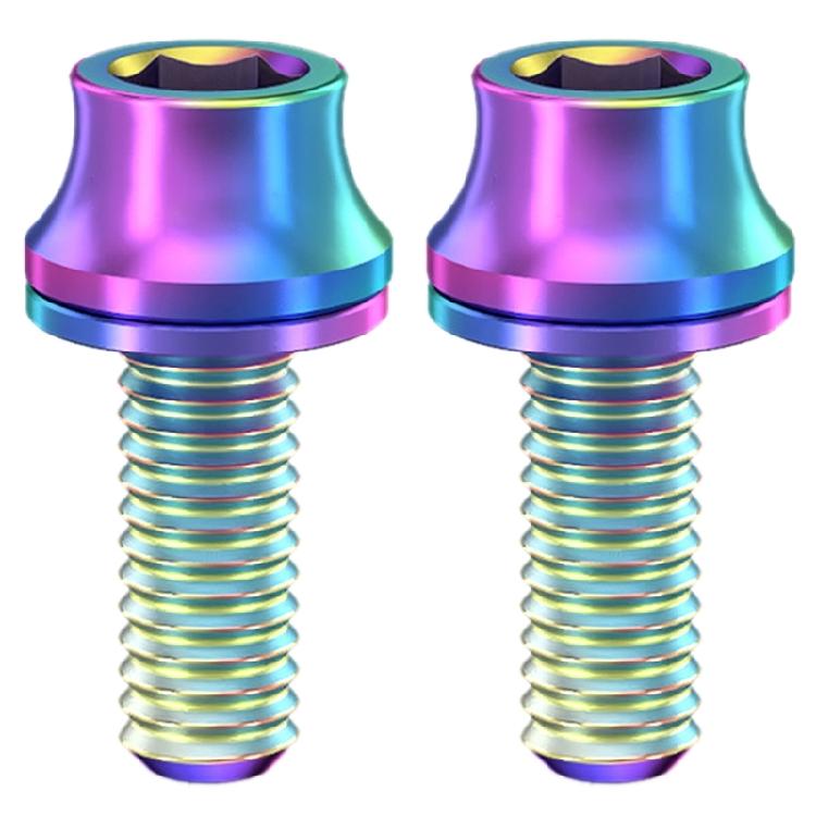 2Pcs Titaniums Alloys Bike Bottle Holder Screw M5x12mm Water Bottle Cage Bolts Hexagon Socket Head Bolts Screws Bike Part