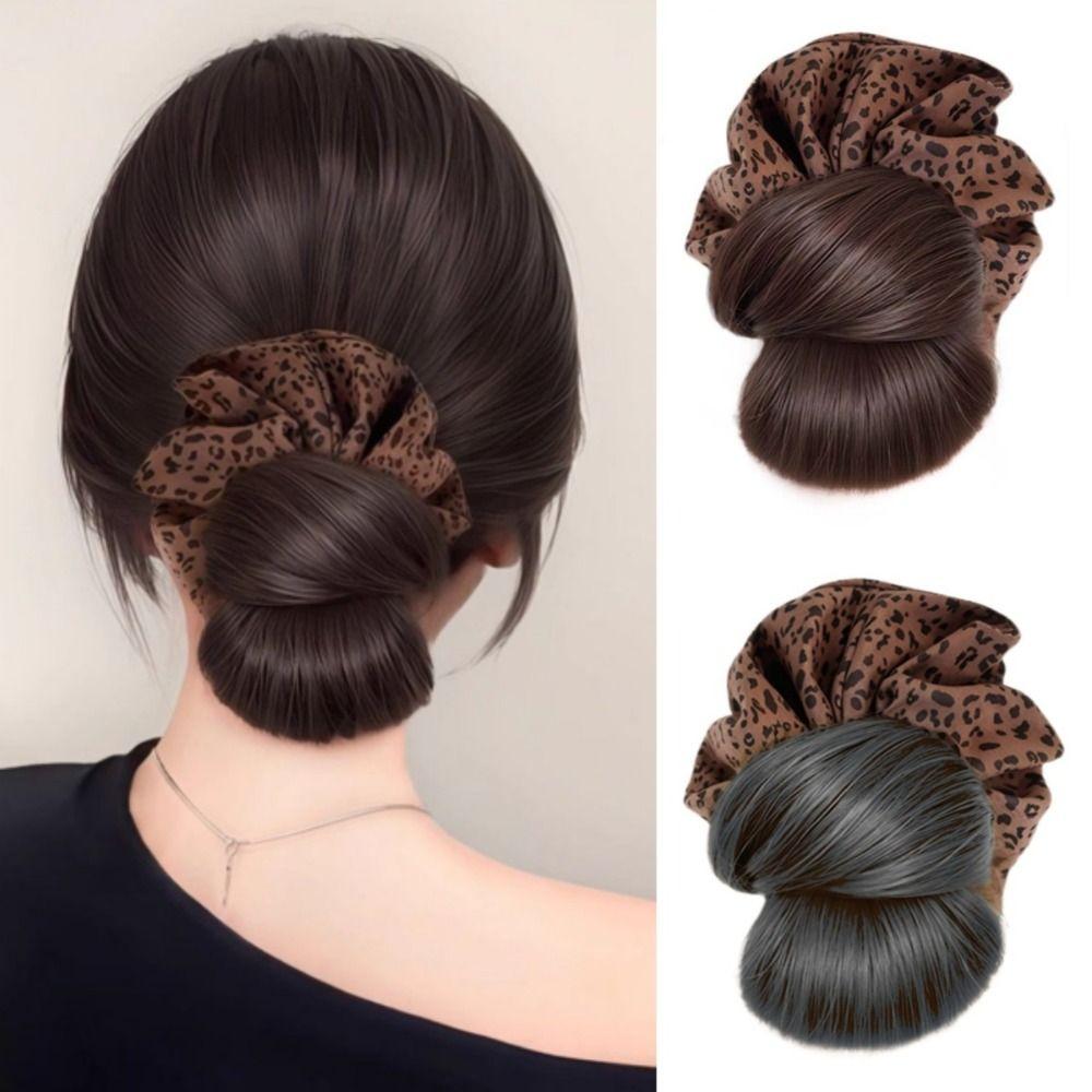 Elegant False Hair Pieces Claw Clip Ball Head Wig Korean Style Flower Bun Head Wig  Daily Use