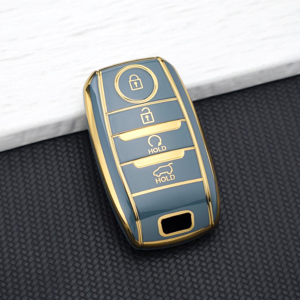 TPU Anti-Scratch Car Key Fob Cover for Kia Optima Sorento Niro Soul KX3 KX5 K3S RIO Ceed Cerato - 4 Buttons Protective Key Case