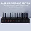 Intelligent European Plug Desktop Chargers with 10 Ports 5 USB 5 Type C ABS Material for Organized Multi Device Charging