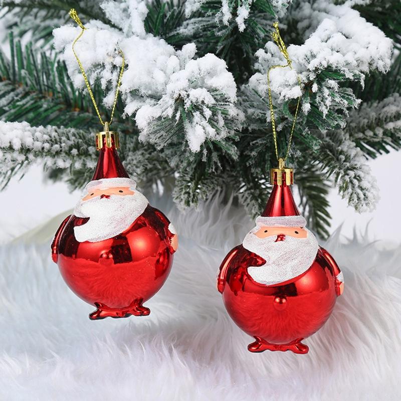 2Pcs Hanging Ornament Plastic Pendant Decoration Crafts Embellishments for Window Door Wall Christmas Tree Home Holiday