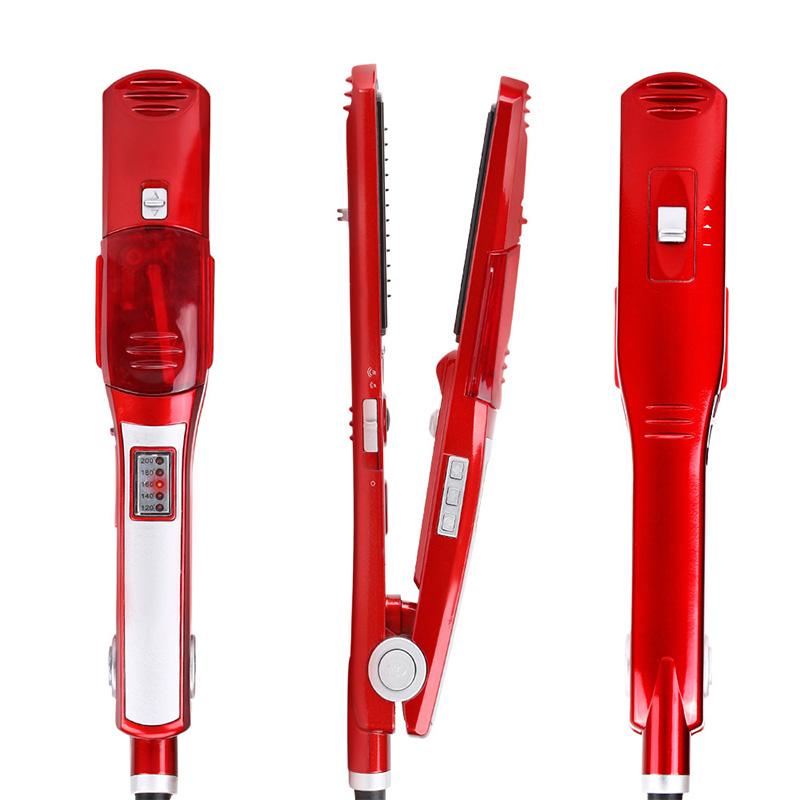 Electric Steam Straightener Portable Ceramic Coating Steam Straightener Iron Salon Professional Hair Styling Tool